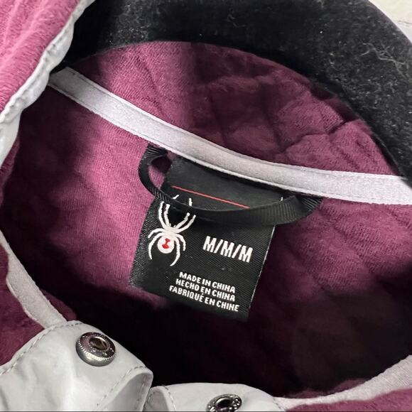 SPYDER / maroon diamond quilted pullover jacket / M - Picture 4 of 8